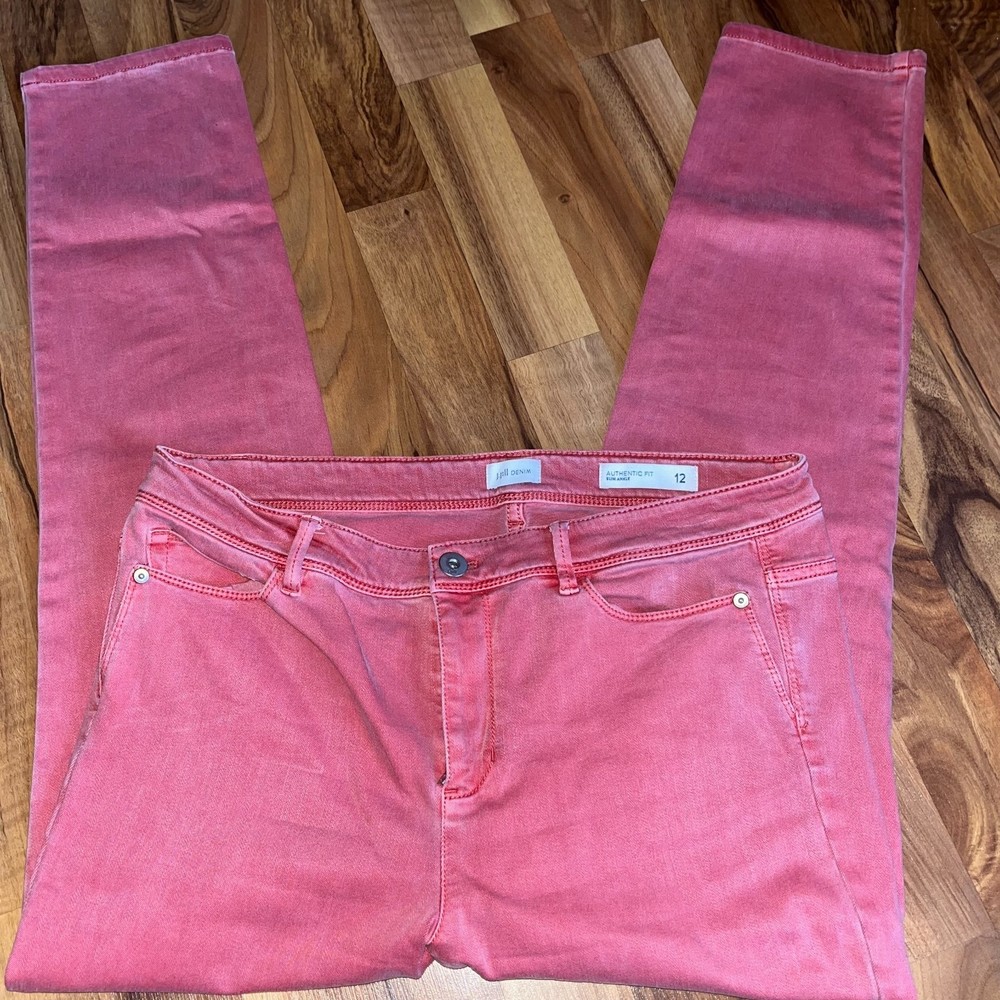 J Jill Denim Dusty Rose Slim Ankle Jeans Relaxed Fit Work Attire Women's 12